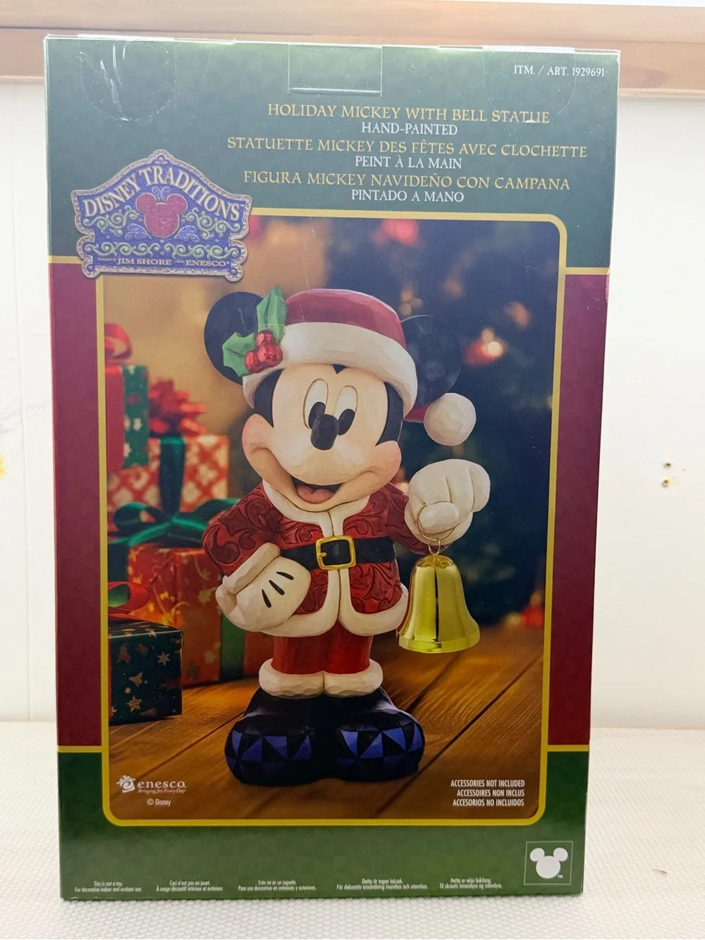 Disney Holiday Mickey Figurine in Red, Black & Gold